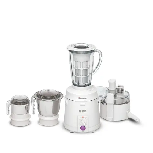 Sujata Multimix Juicer Mixer Grinder | 900W Motor | 22000 RPM | 90 Minutes Continuous Running | 3 Jars with Coconut Milk Extractor | White