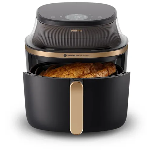 Philips Airfryer XL | 7.2L Capacity | 2000W Power | RapidAir Plus Technology | 16 Cooking Functions | Touchscreen Display | See-Through Window | Black | NA342/00