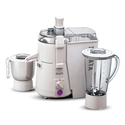 Sujata Powermatic Plus Juicer Mixer Grinder | 900W Motor | 22000 RPM | 90 Minutes Continuous Running | 2 Jars | White
